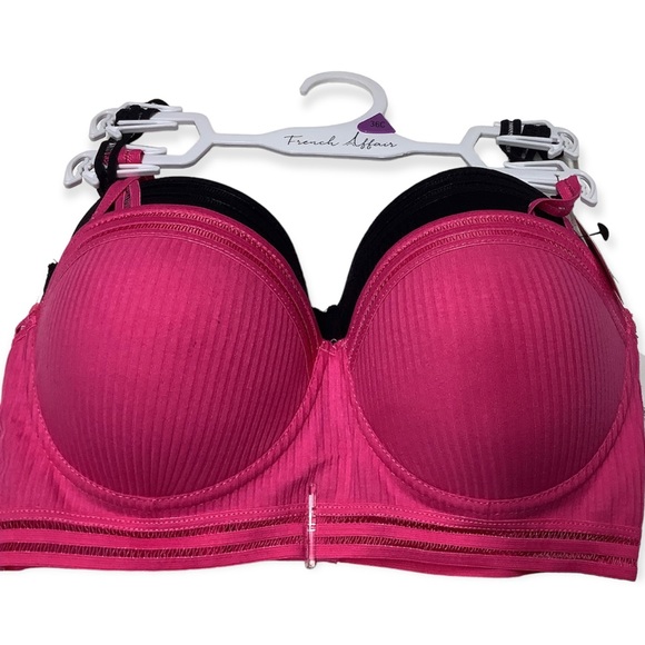 🆕French Affair Size 36C set of 2 Push Up Bras💕🖤 - Picture 2 of 8